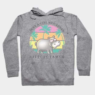 Girl loves hippos classic summer vibes Hippopotamus Hoodie